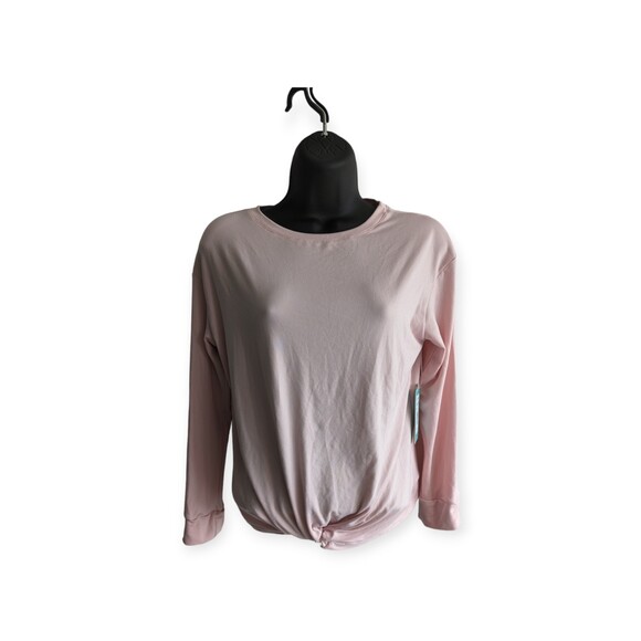 Copper Key Shirt Womens XL(16) Light Pink Long Sleeve Crew Neck Twist Front Top - Picture 1 of 8